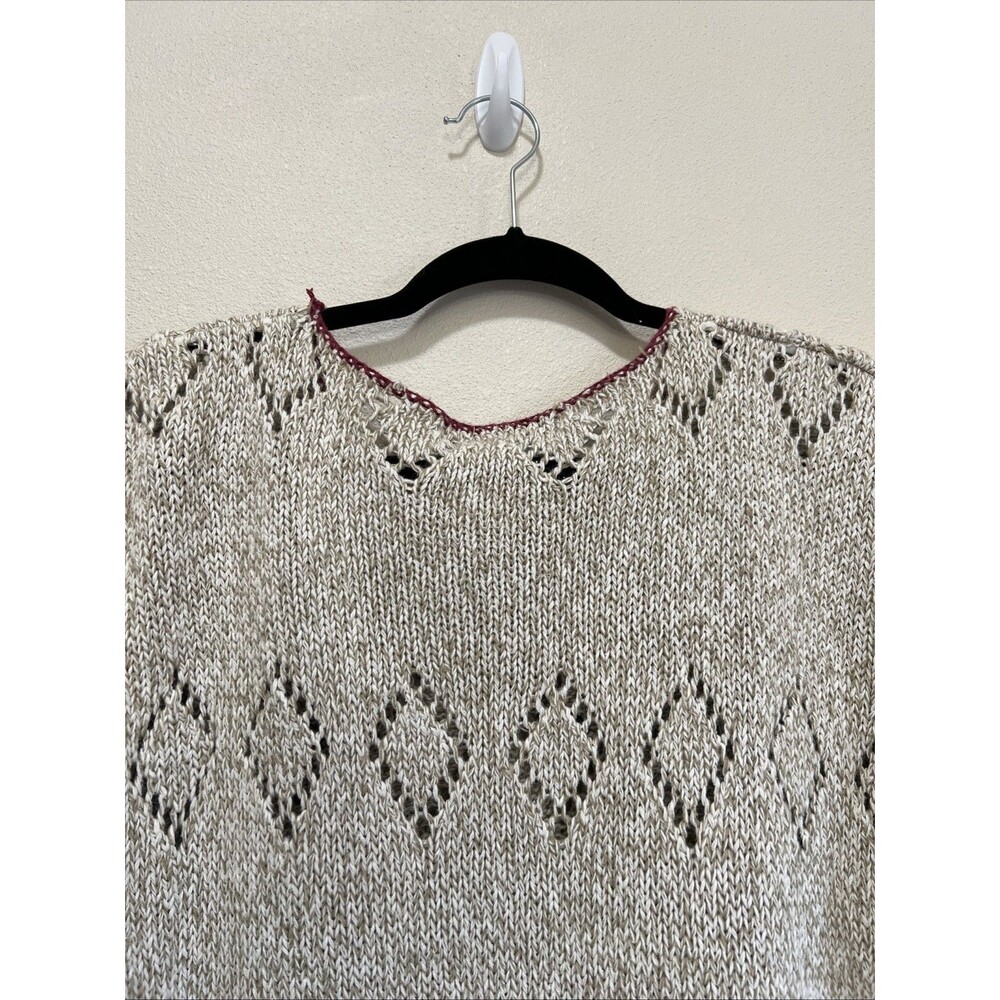 VTG Women’s Sweater Flowers Grannycore Spring Crochet L - Picture 6 of 7